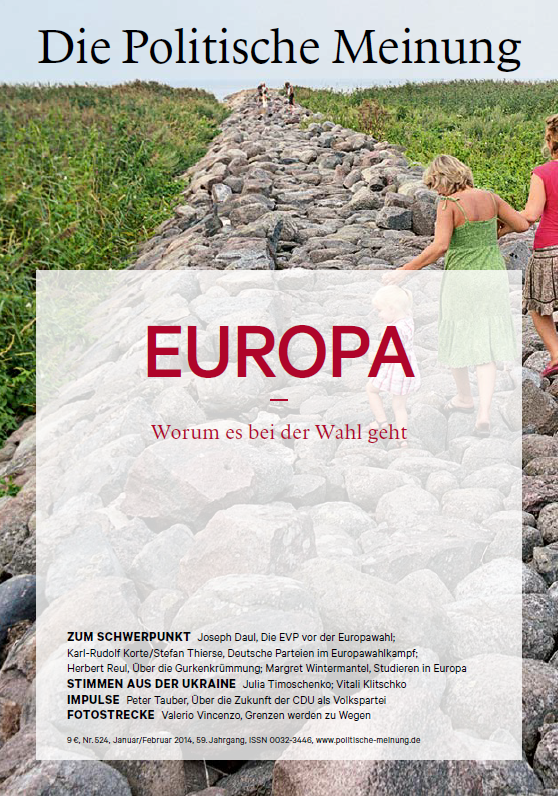 Die aktuelle Ausgabe (524 2014) der Politischen Meinung behandelt das Thema: "Europa - worum es bei der Wahl geht"